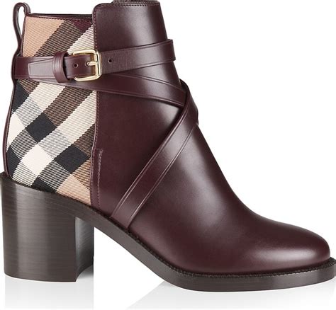 Shop Burberry Pryle House Check & Leather Ankle 